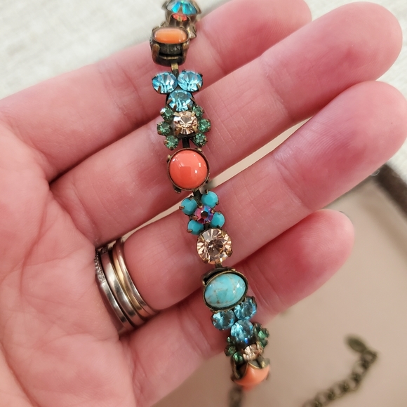 Sorrelli Turquoise Coral Crystal Necklace - Picture 3 of 9